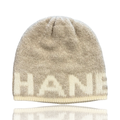 Chanel  Cashmere Logo Beanie Beige /White