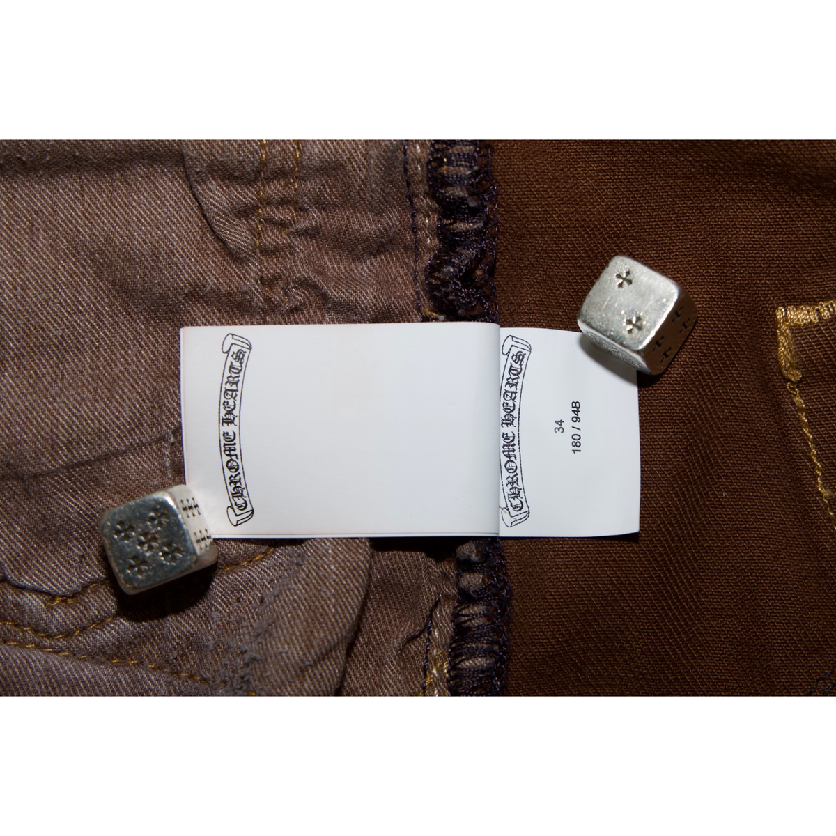Chrome Hearts Levi's 501 Zebra Cross Patch Jeans Brown