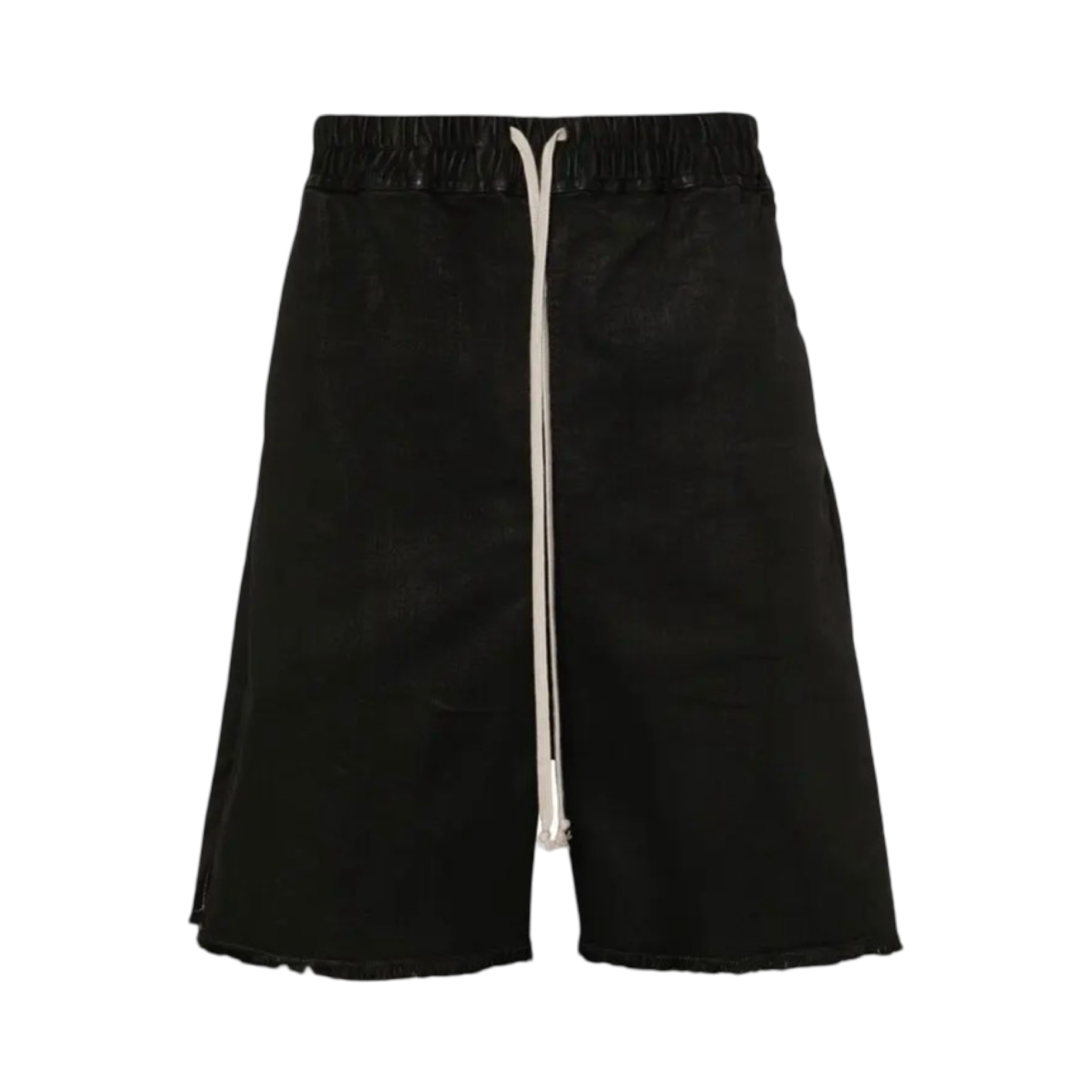 Rick Owens Boxer Distressed Wax Shorts Black
