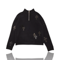 Chrome Hearts Pony Hair Cross Quarter Zip Black