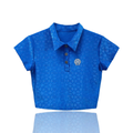 Chrome Hearts Blue Cross Jacquard Cropped T-Shirt