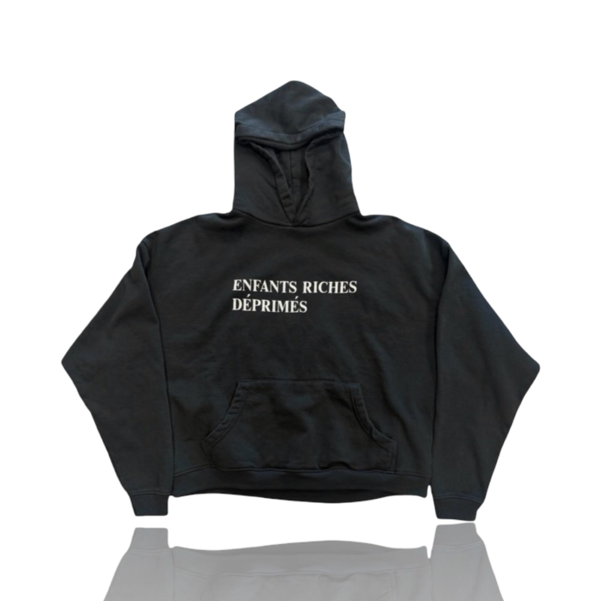 Enfants Riches Déprimés Faded Black Logo Hoodie