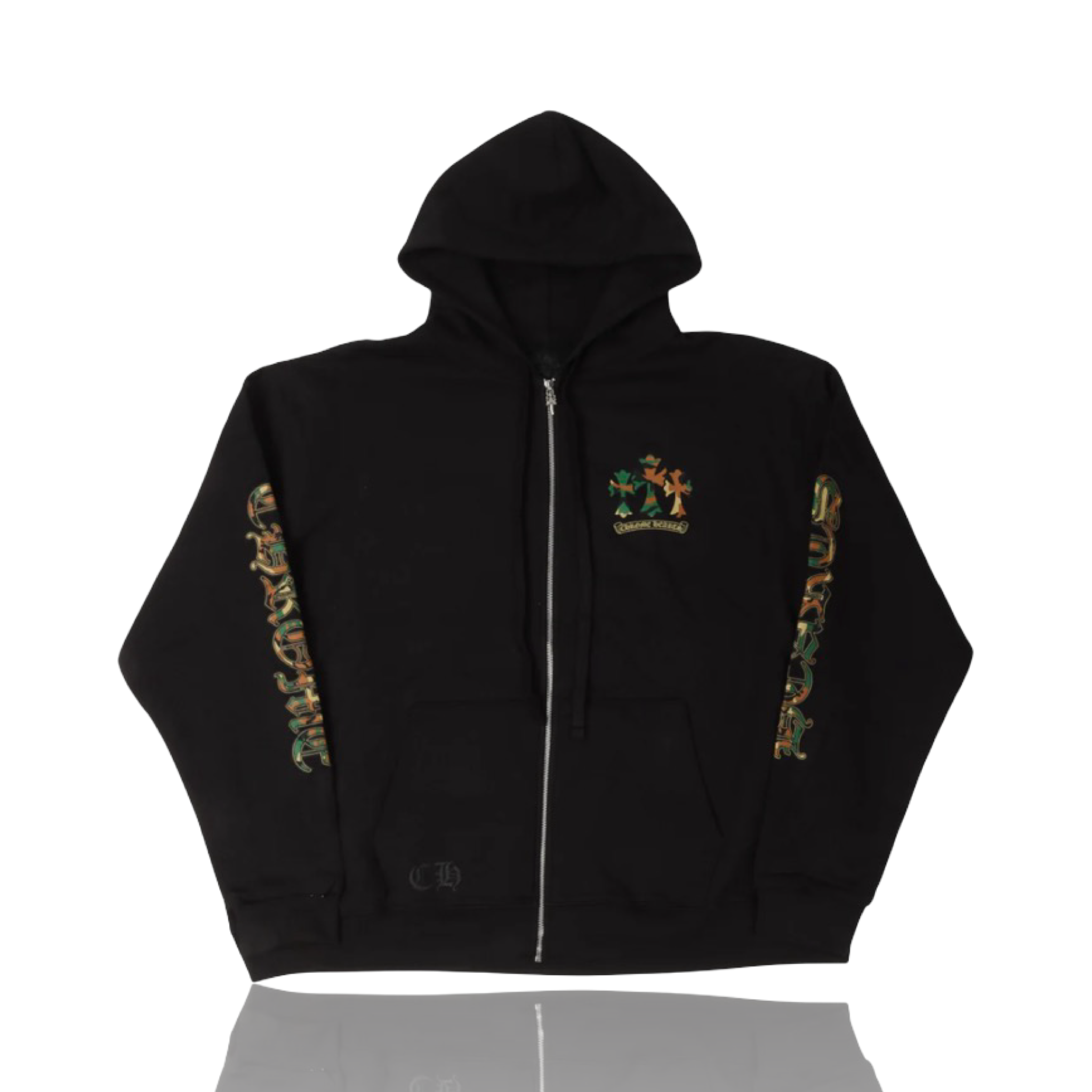 Chrome Hearts Camo Triple Cross Zip Up Thermal Lined Black
