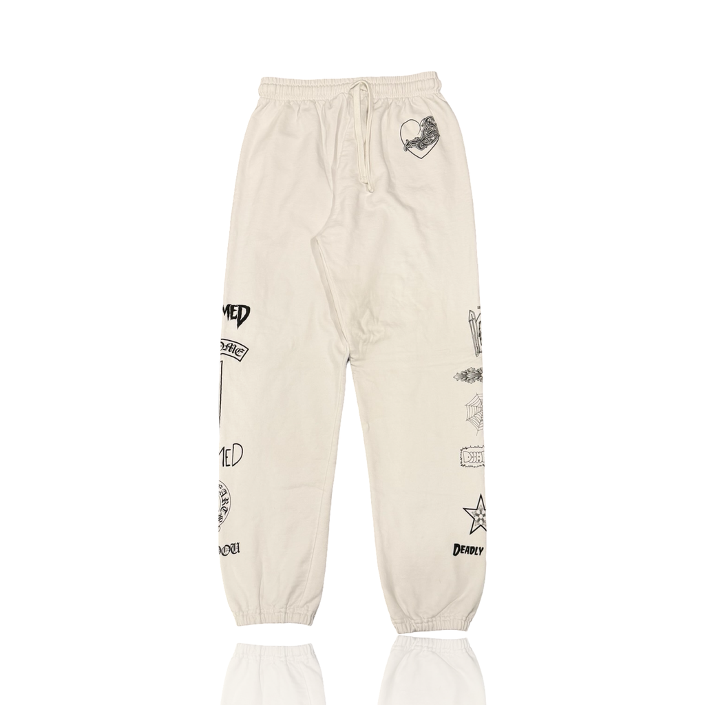 Chrome Hearts Deadly Doll Vine Hearts Sweatpants White