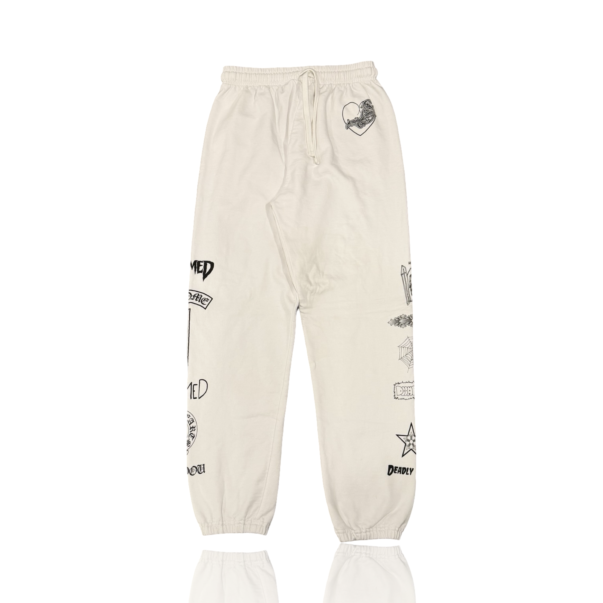 Chrome Hearts Deadly Doll Vine Hearts Sweatpants White