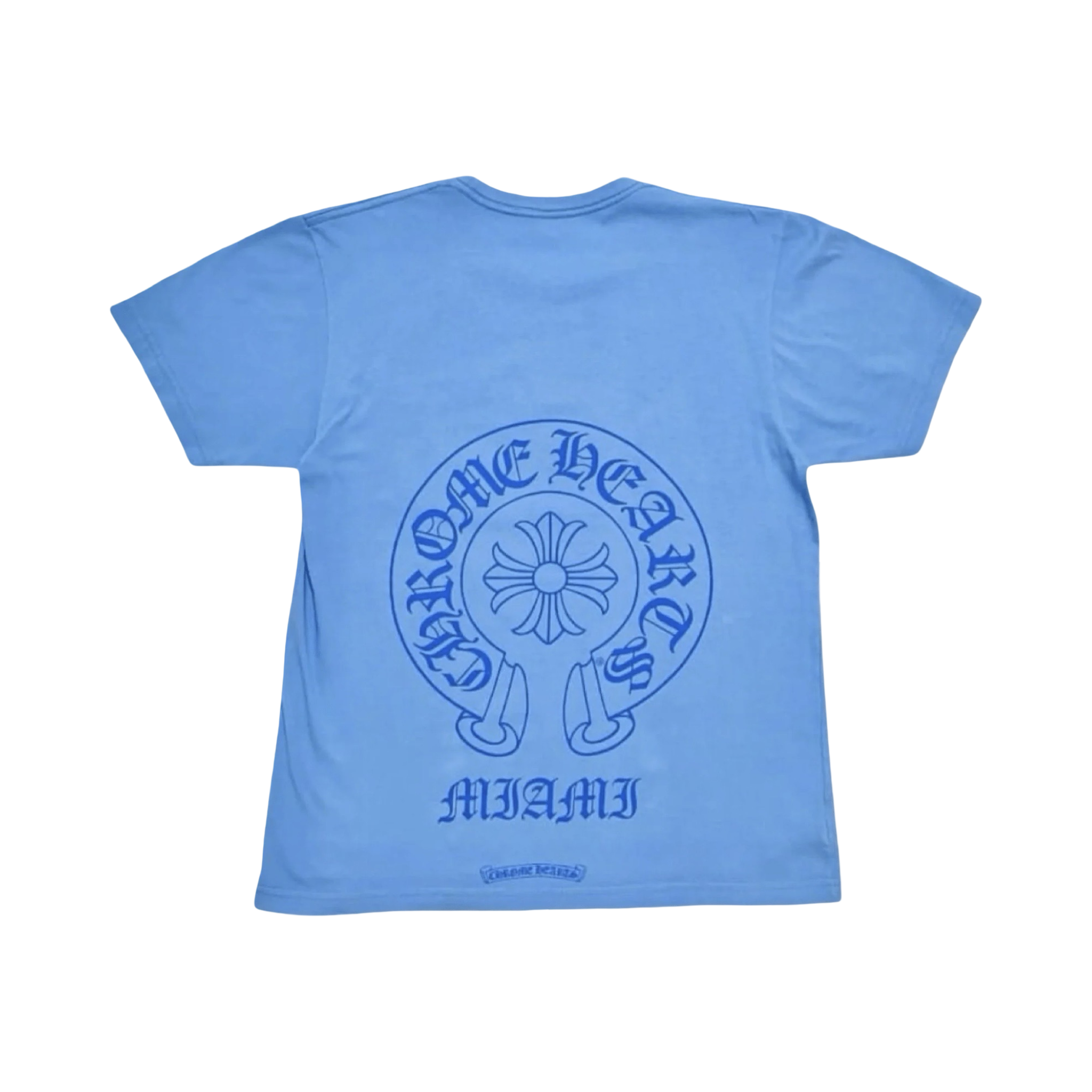 Chrome Hearts Blue Miami Horseshoe Logo Tee Blue