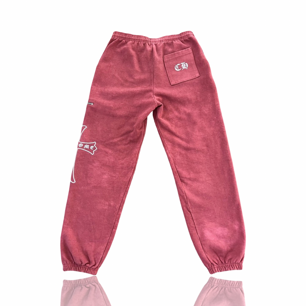 Chrome Hearts Drake CLB Cross Sweatpants Red