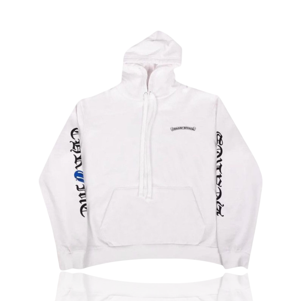 Chrome Hearts Rolling Stone Big Lip White Blue Hoodie