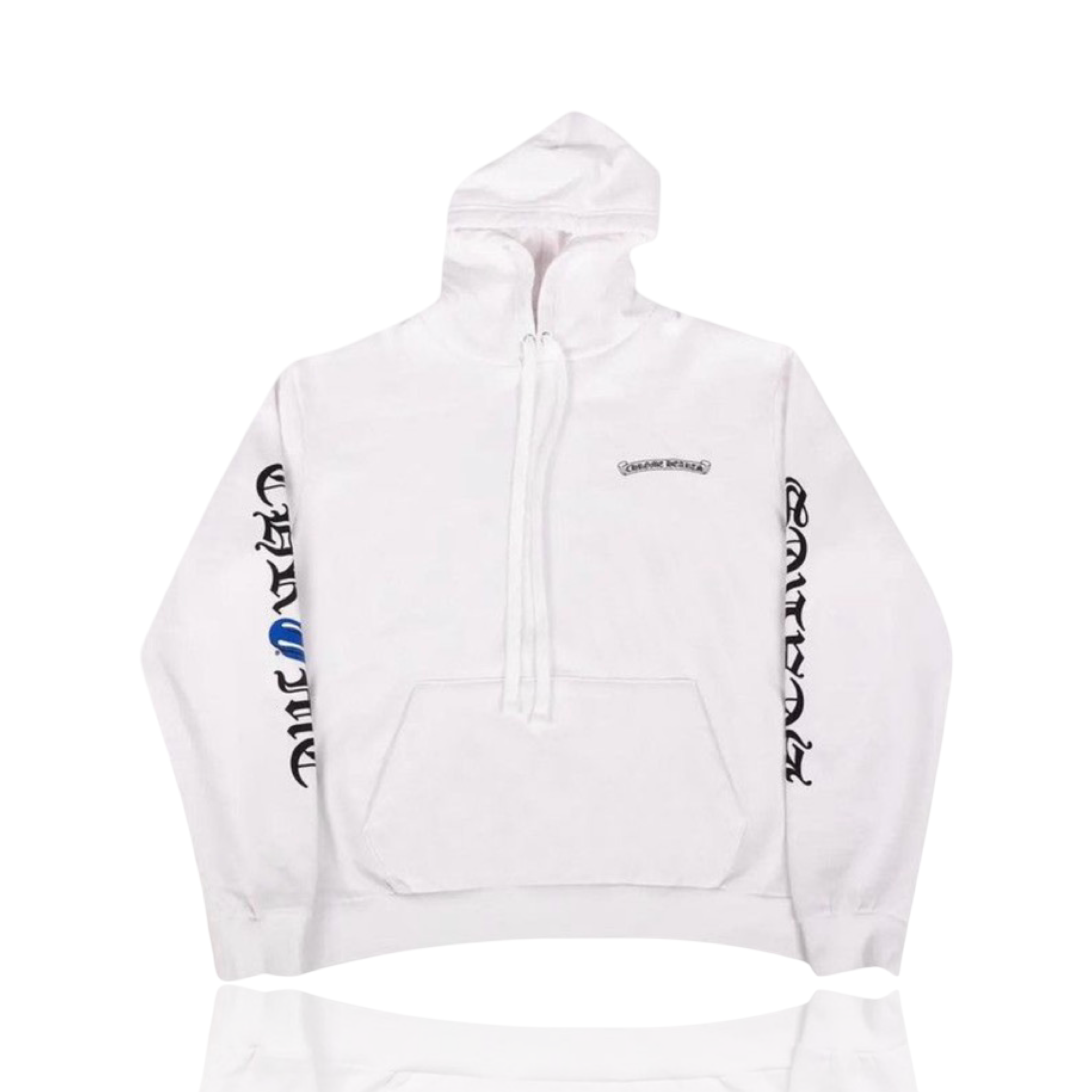 Chrome Hearts Rolling Stone Big Lip White Blue Hoodie