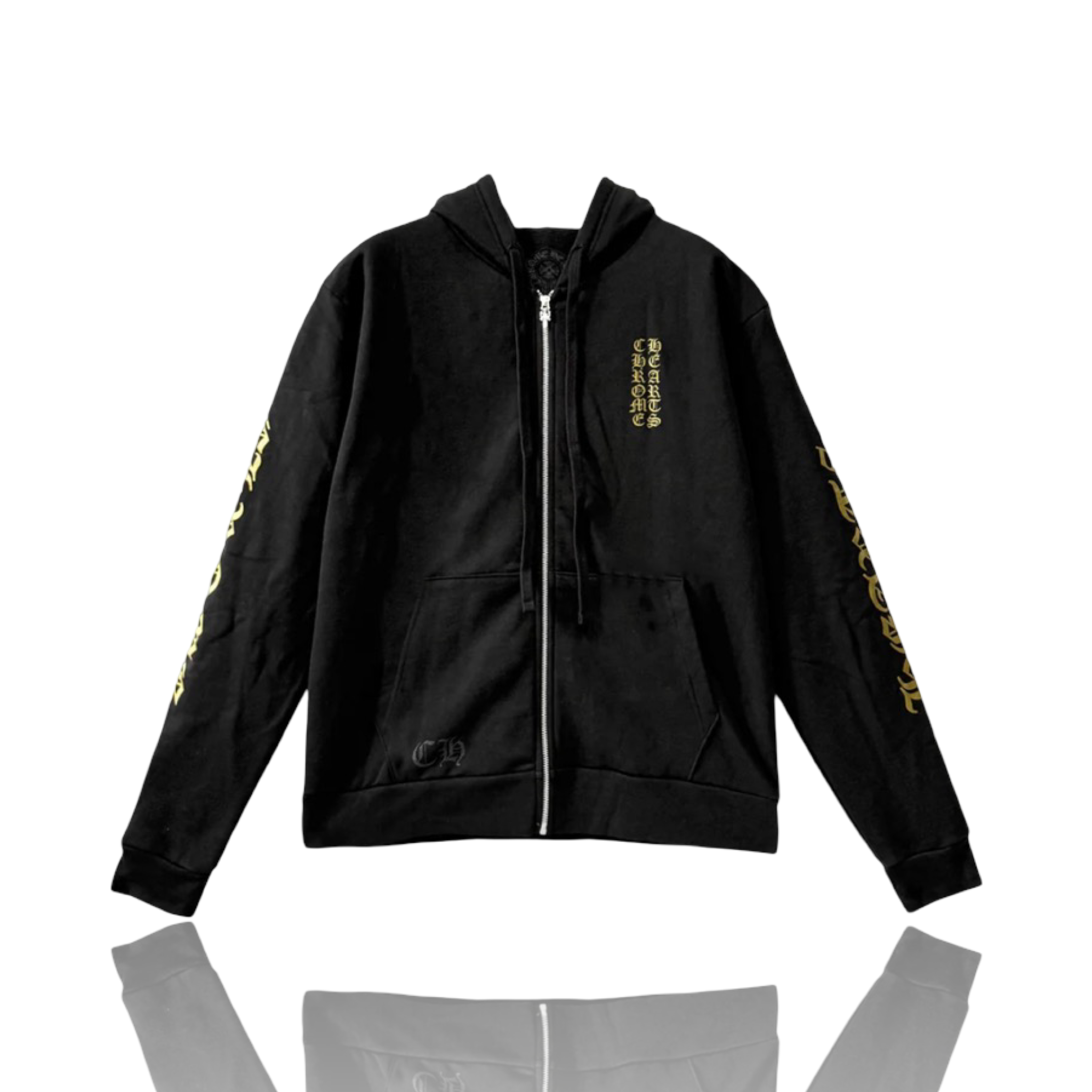 Chrome Hearts Vertical Logo Zip Up Army Green