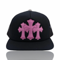 Chrome Hearts Pink Triple Cross Patch Trucker Black