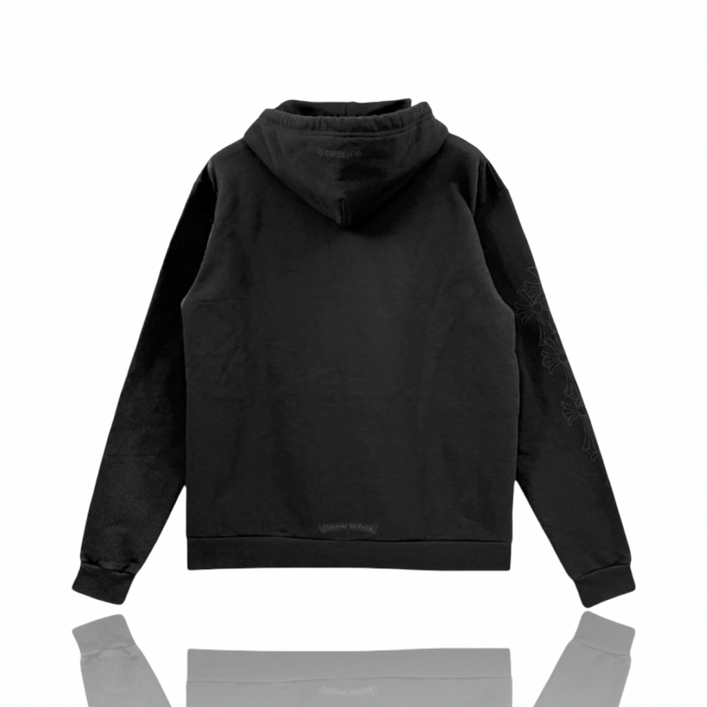Chrome Hearts Miami Exclusive Vertical Logo Cemetery Hoodie Black