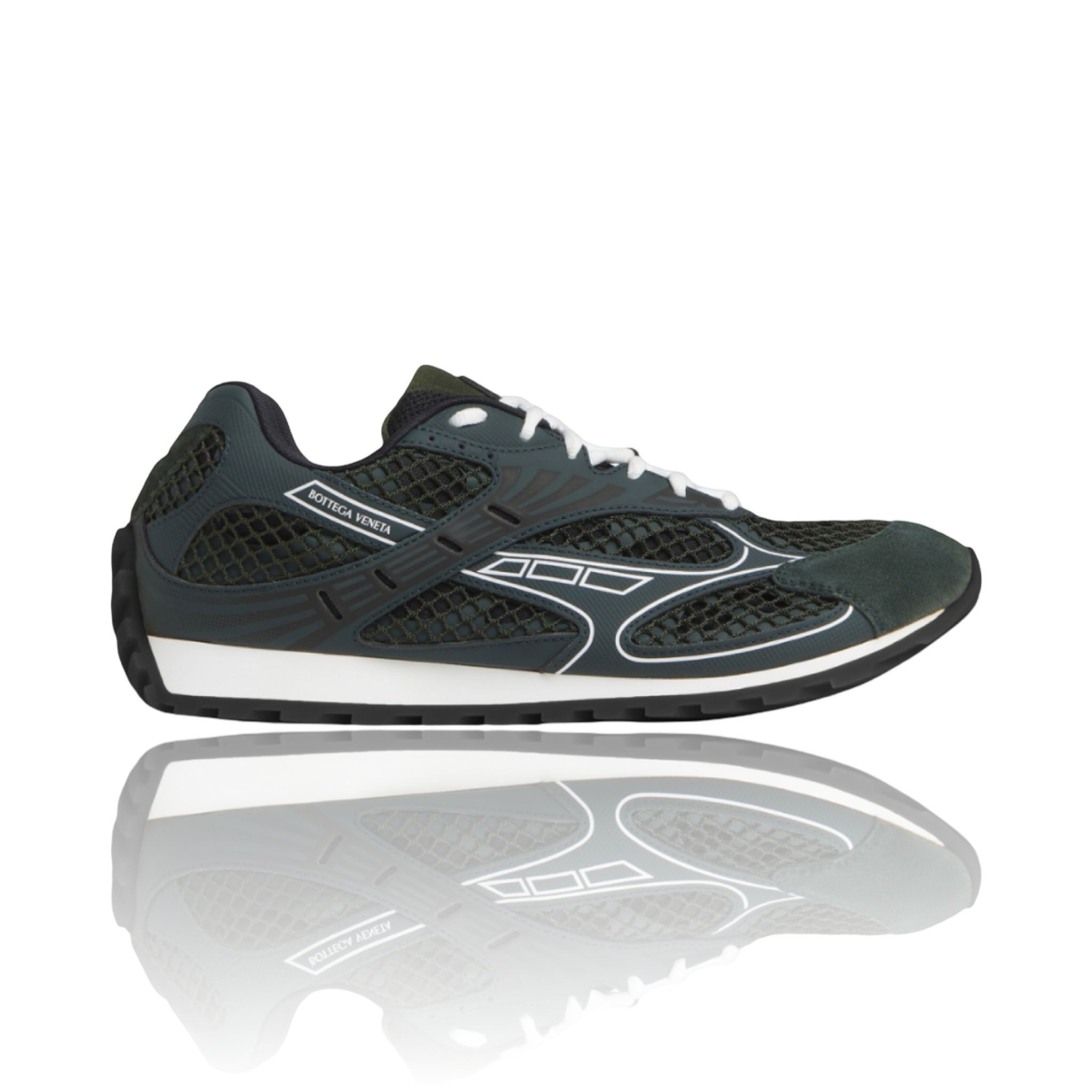 Bottega Veneta Orbit Sneakers Vintage Suede Dark Green