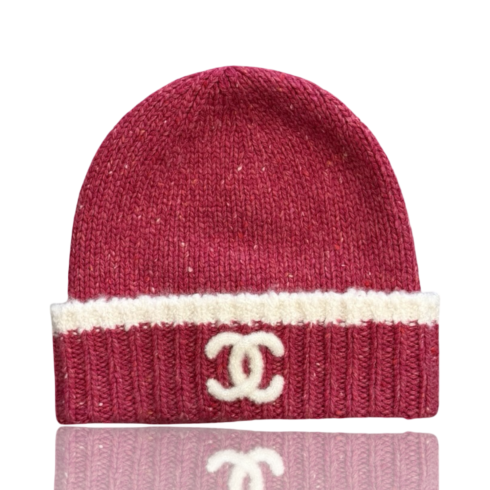Chanel Cashmere CC Logo Beanie Pink