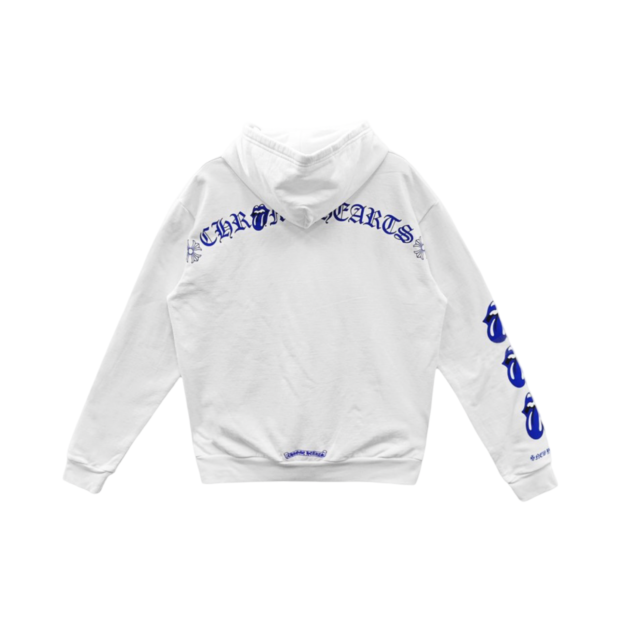 Chrome Hearts Rolling Stones Scroll Logo Zip Up White/Blue