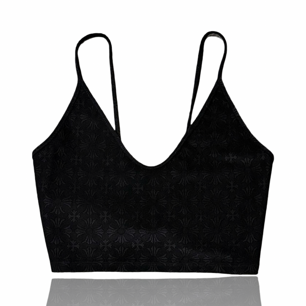 Chrome Hearts Cross Motif Cropped Top Black