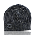 Chanel CC Cashmere Blended Beanie Navy