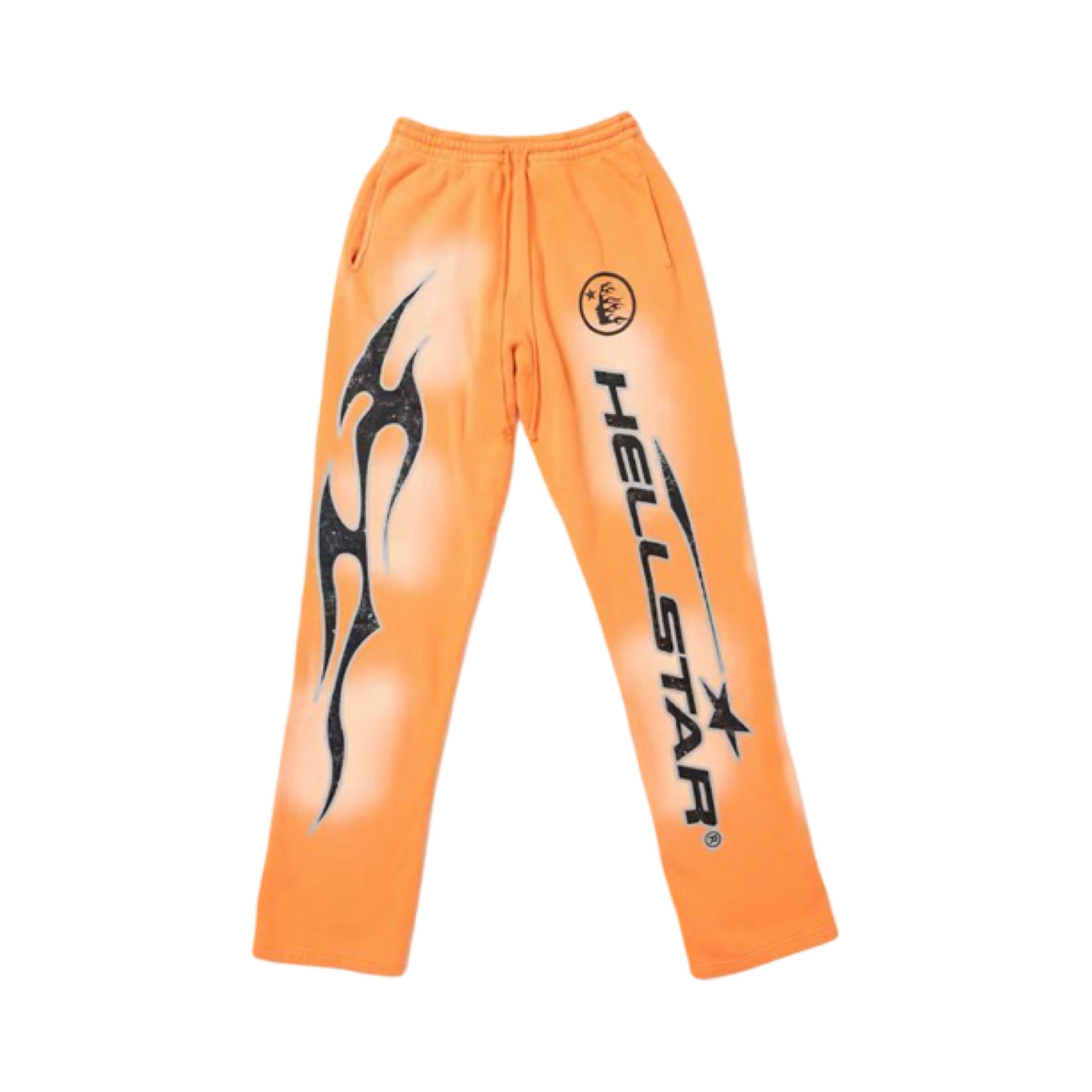 Hellstar Fire Orange Flare Bottom Sweatpants Orange Dye