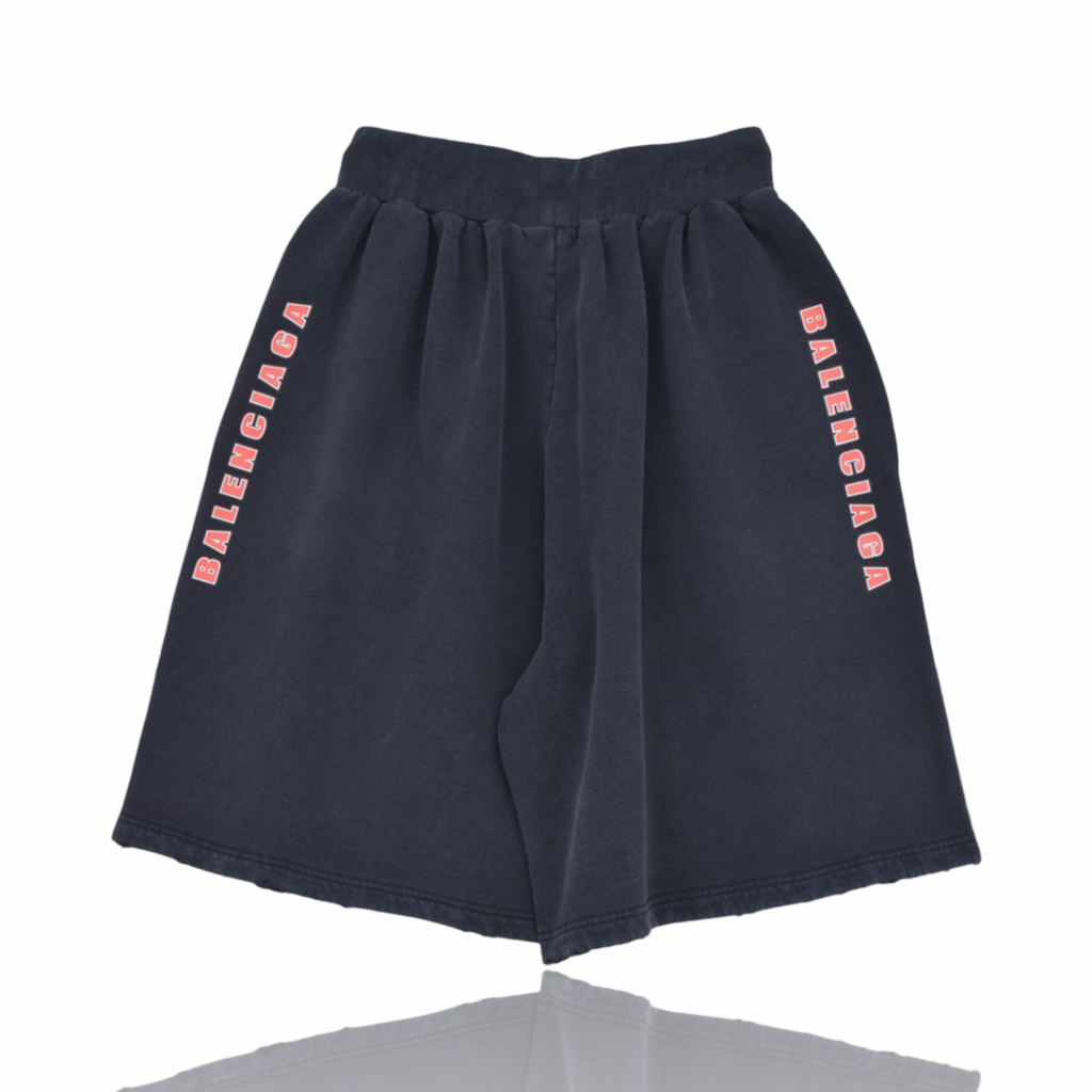 Balenciaga Washed Sweat Shorts Black/Red