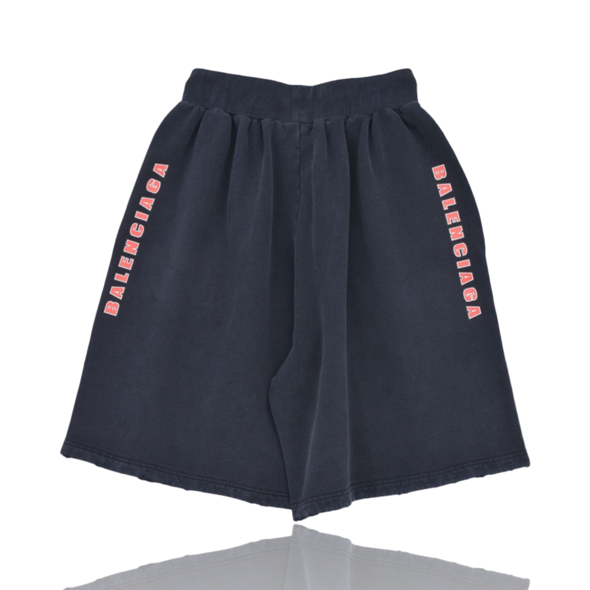 Balenciaga Washed Sweat Shorts Black/Red