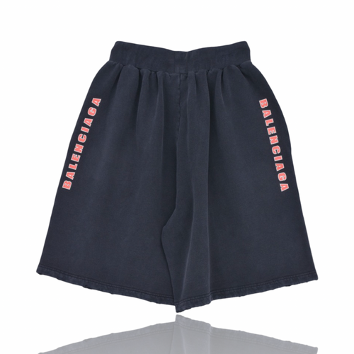 Balenciaga Washed Sweat Shorts Black/Red