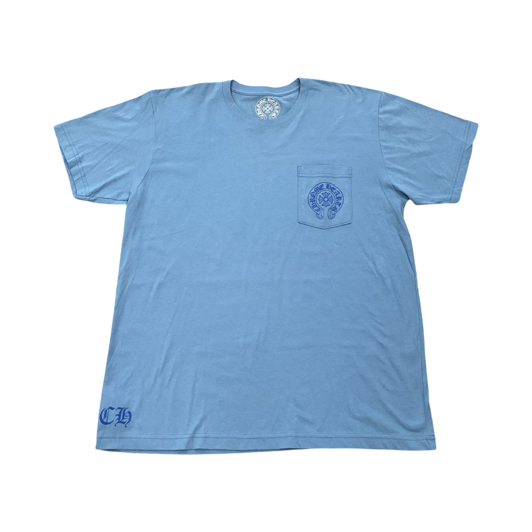 Chrome Hearts Blue Miami Horseshoe Logo Tee Blue