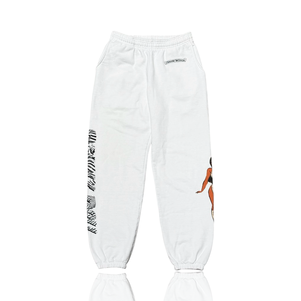 Chrome Hearts Deadly Doll X Zebra White Logo Sweatpants