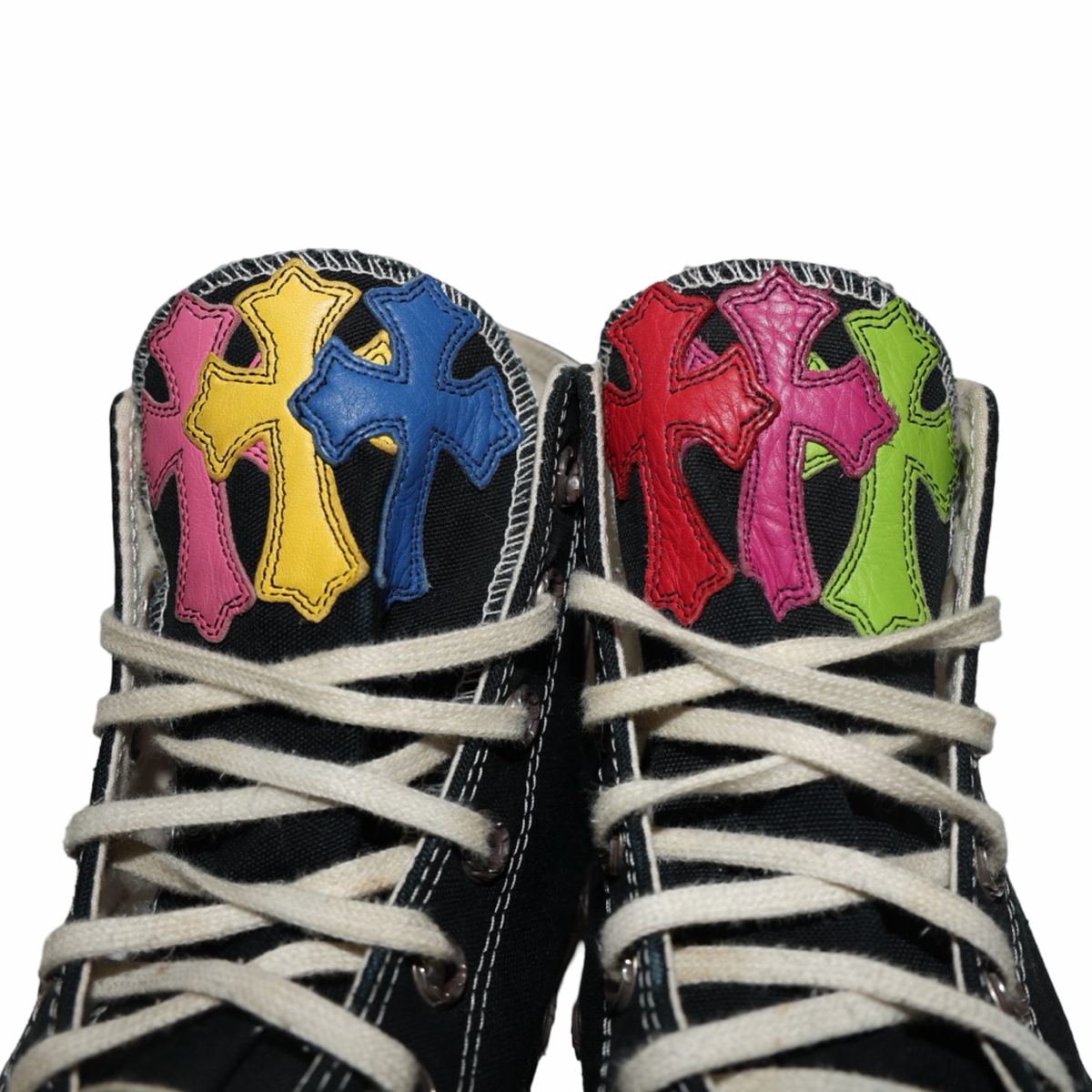 Chrome Hearts Multicolor Leather Cross Converse