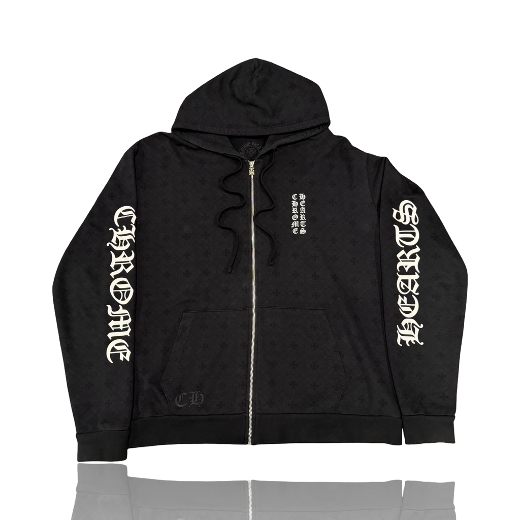 Chrome Hearts Pattern Cross Vertical Logo Zip Up