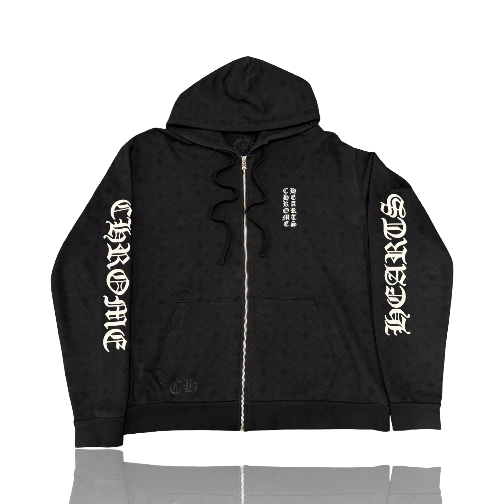 Chrome Hearts Pattern Cross Vertical Logo Zip Up