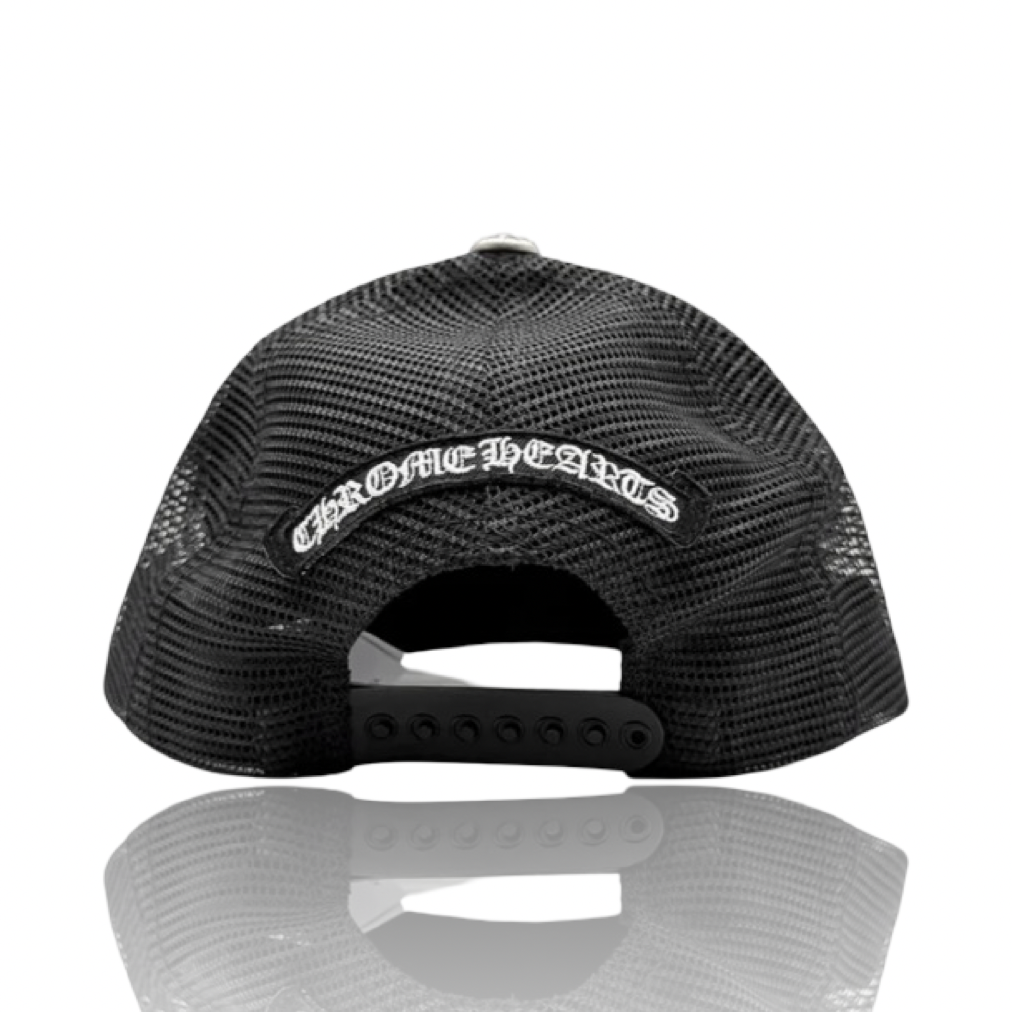 Chrome Hearts Leather Triple Cross Trucker Black/White