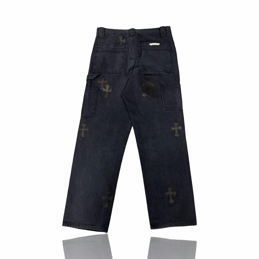 Chrome Hearts Herringbone Cross Patch Carpenter Pants