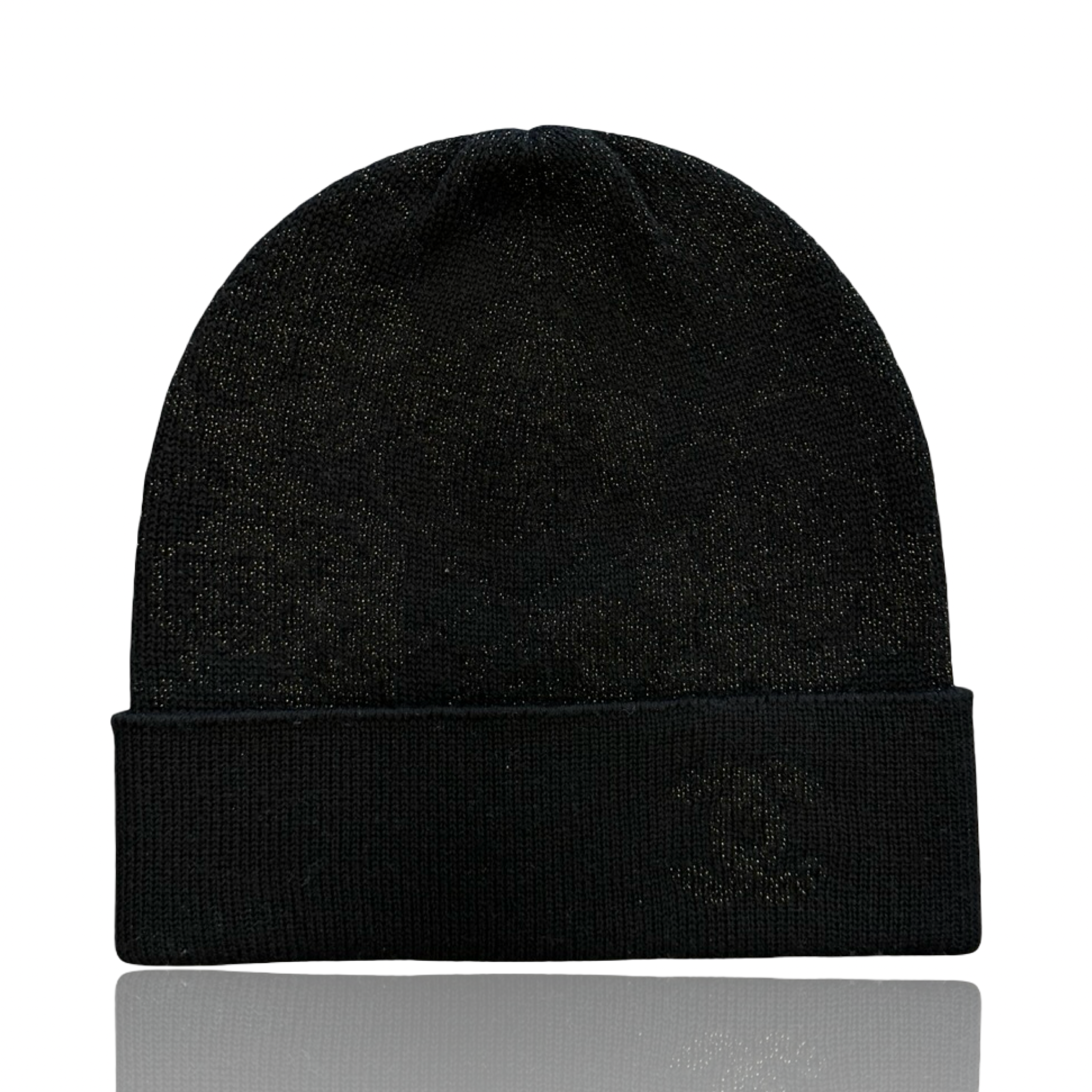 Chanel CC Logo Glitter Black/Gold Beanie