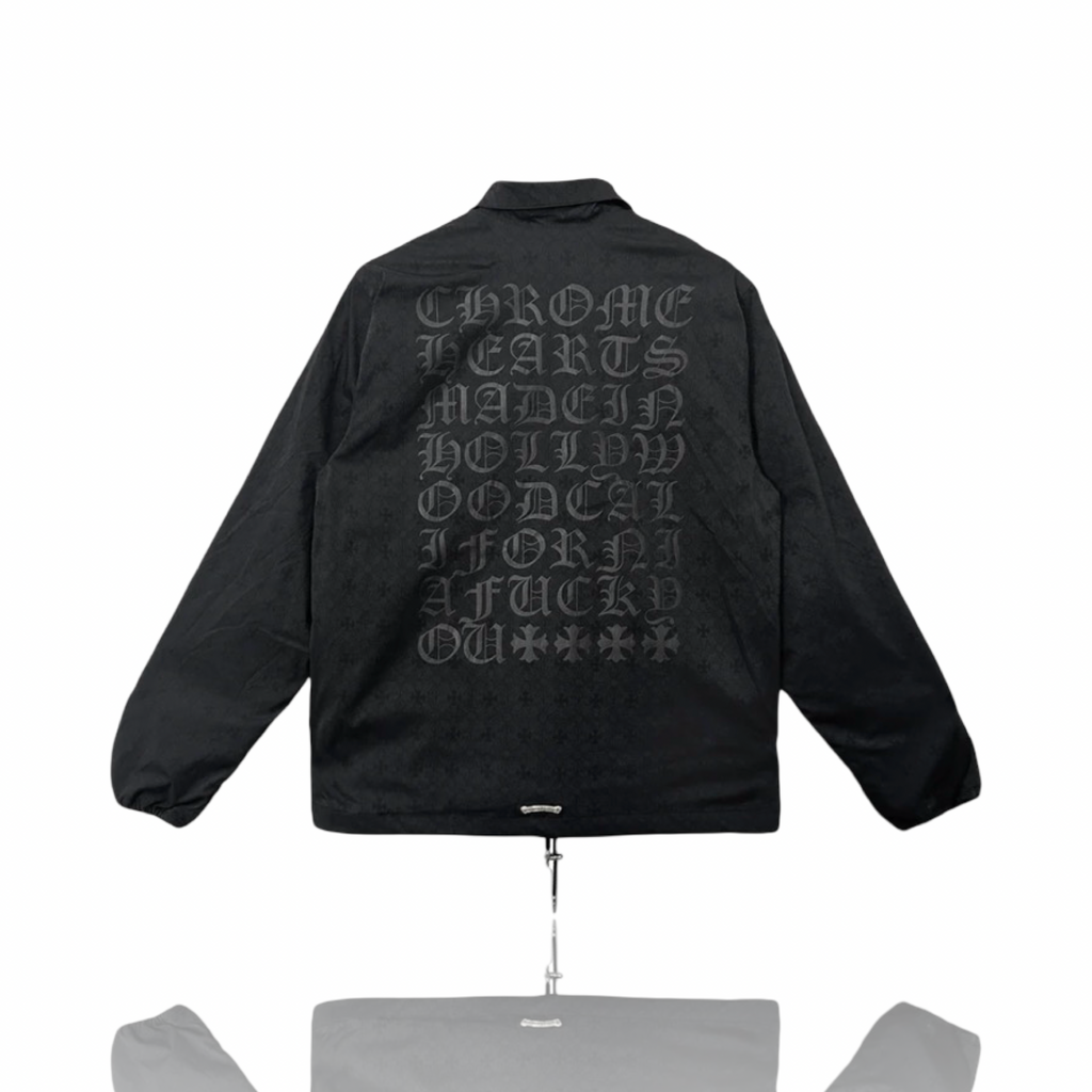 Chrome Hearts Sublimated Eye Chart Logo Windbreaker Jacket Black