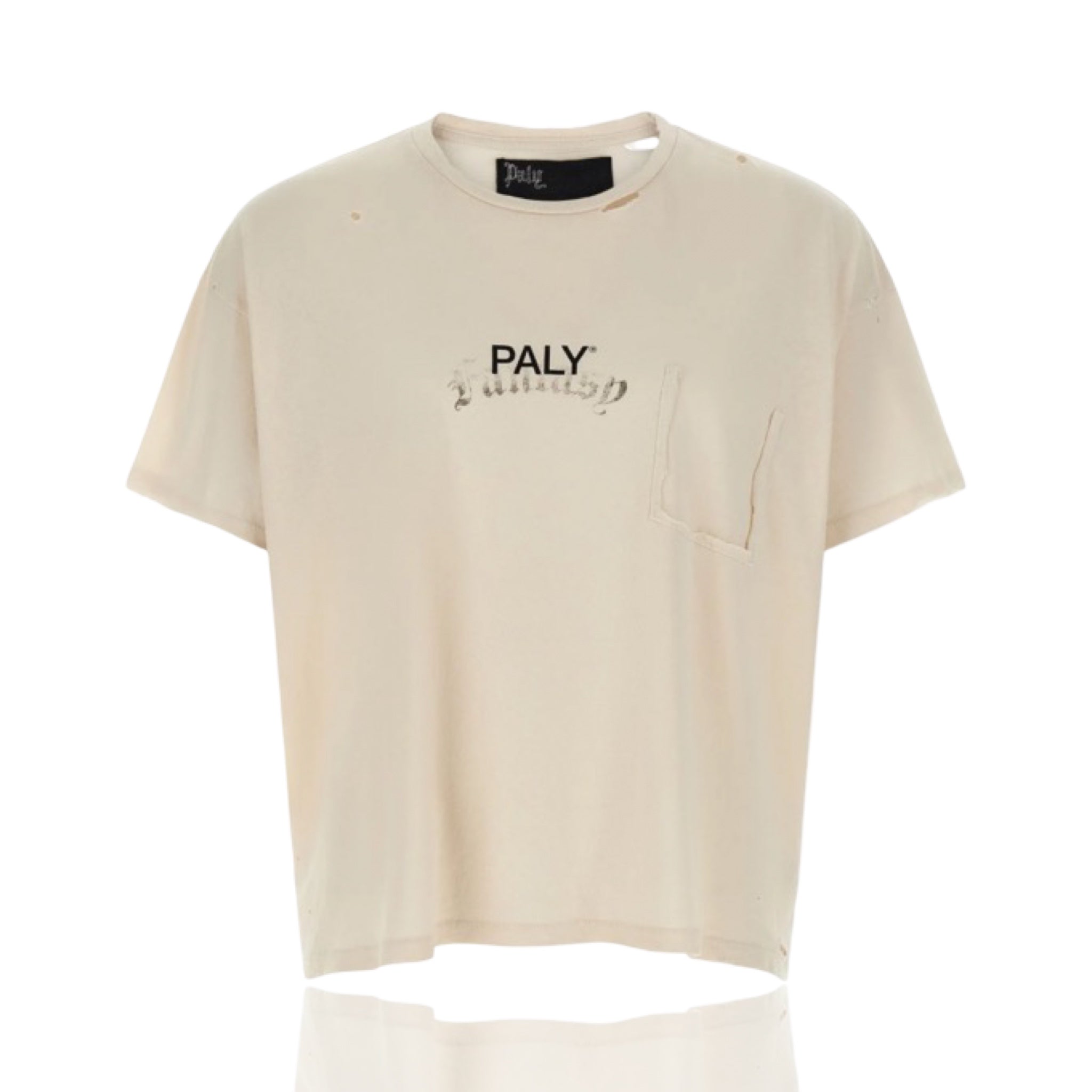 Paly Hollywood Core Logo Distressed Tee Cream