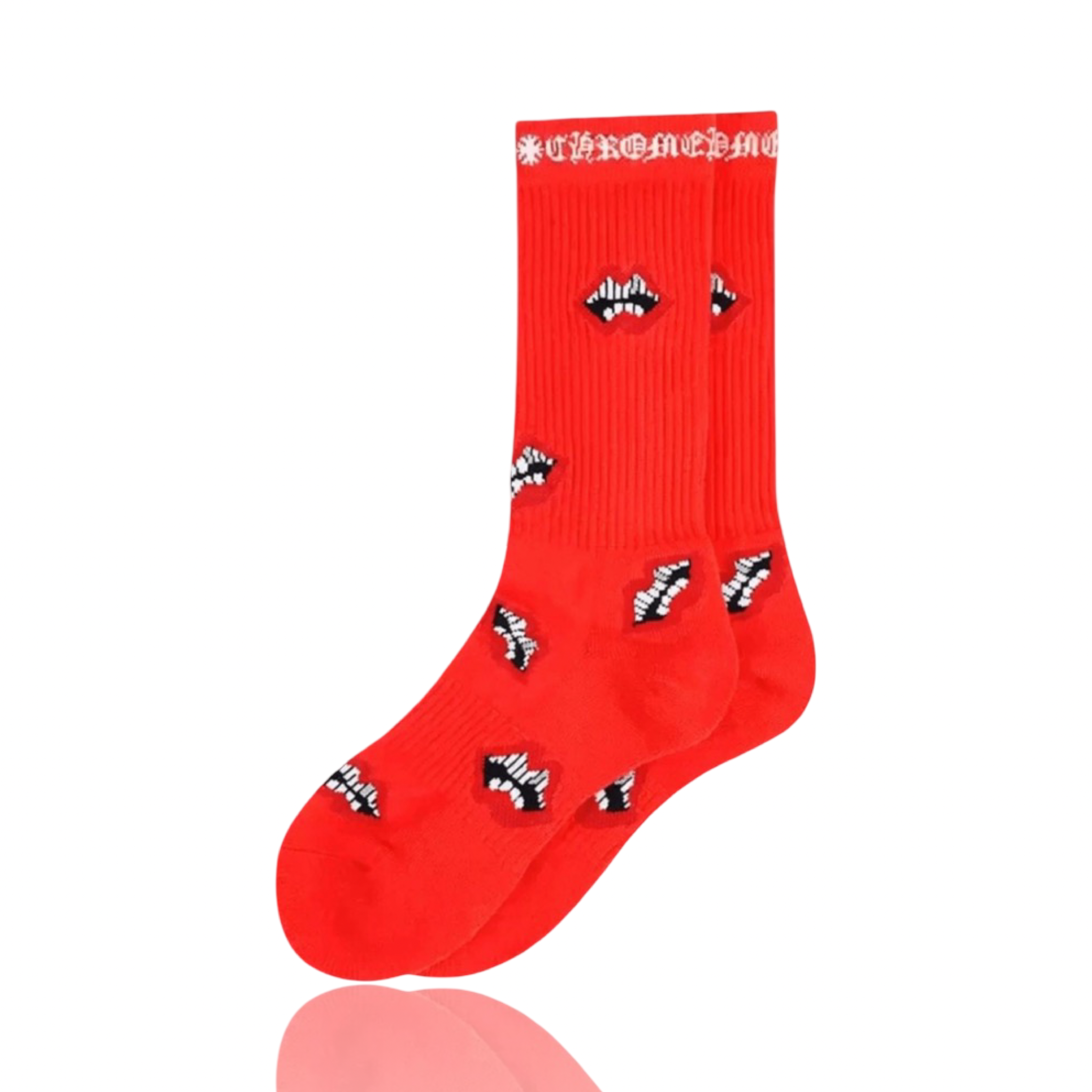 Chrome Hearts Chomper Red Socks