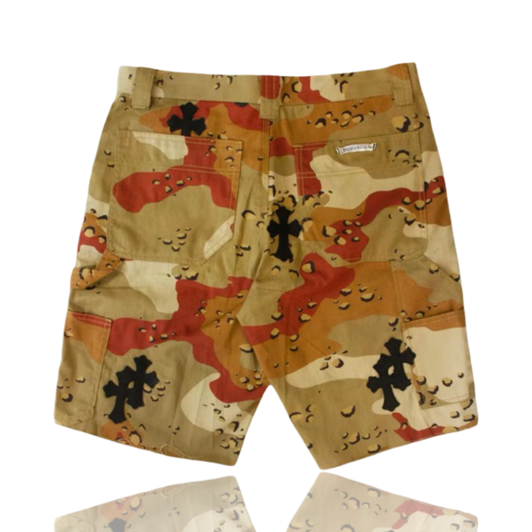 Chrome Hearts Sex Records Leather Shorts Desert Camo