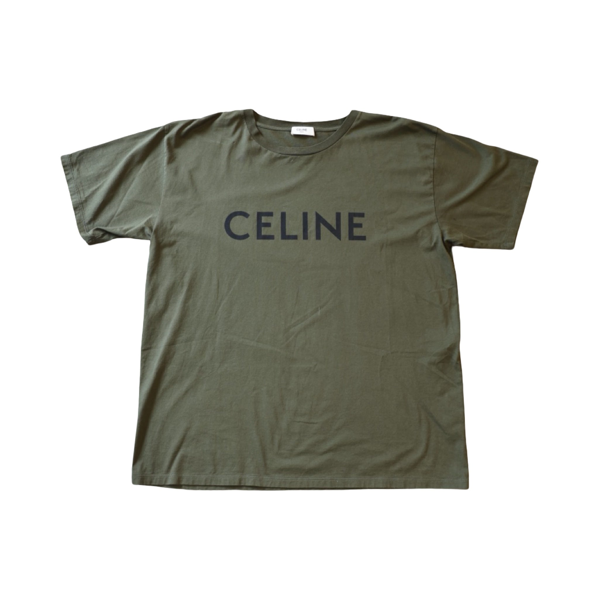 Celine Logo Olive Tee