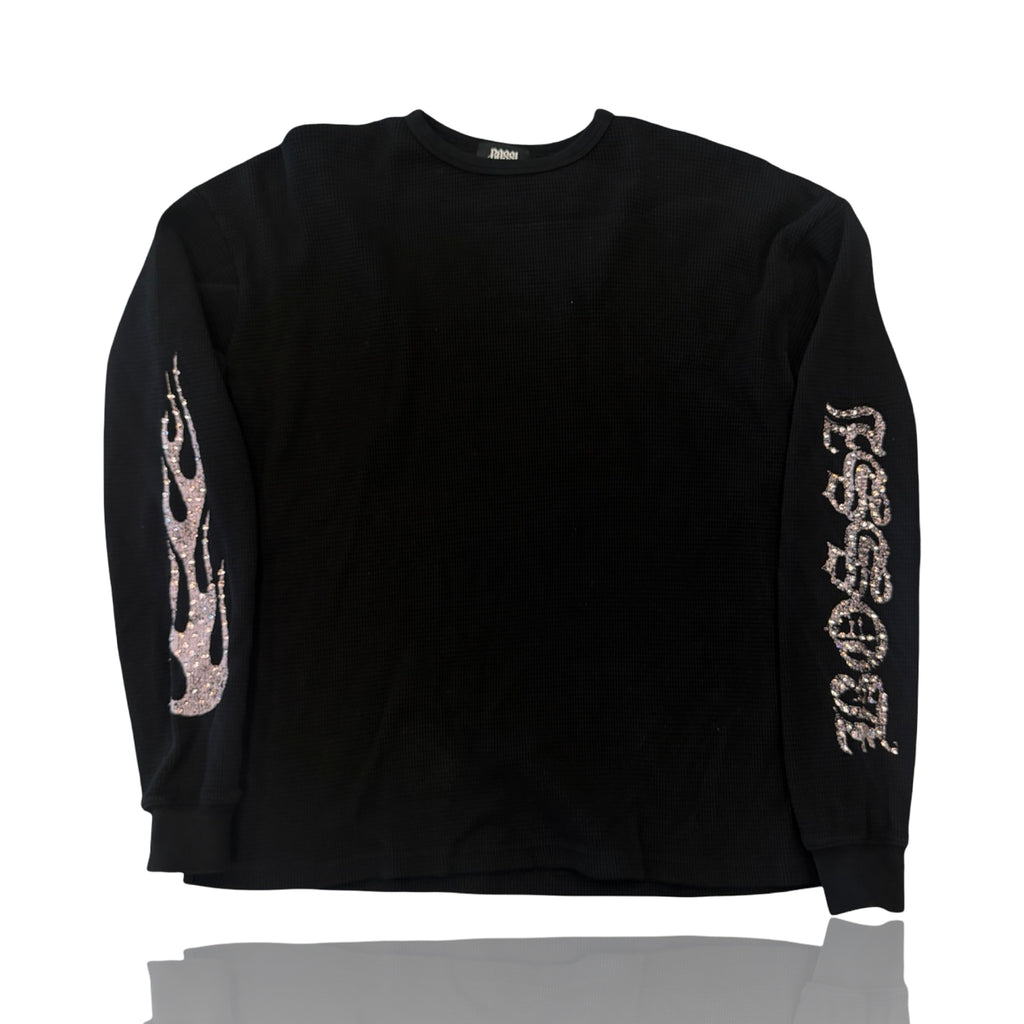 BOSSI Thermal Rhinestone Logo Longsleeve Black/Pink