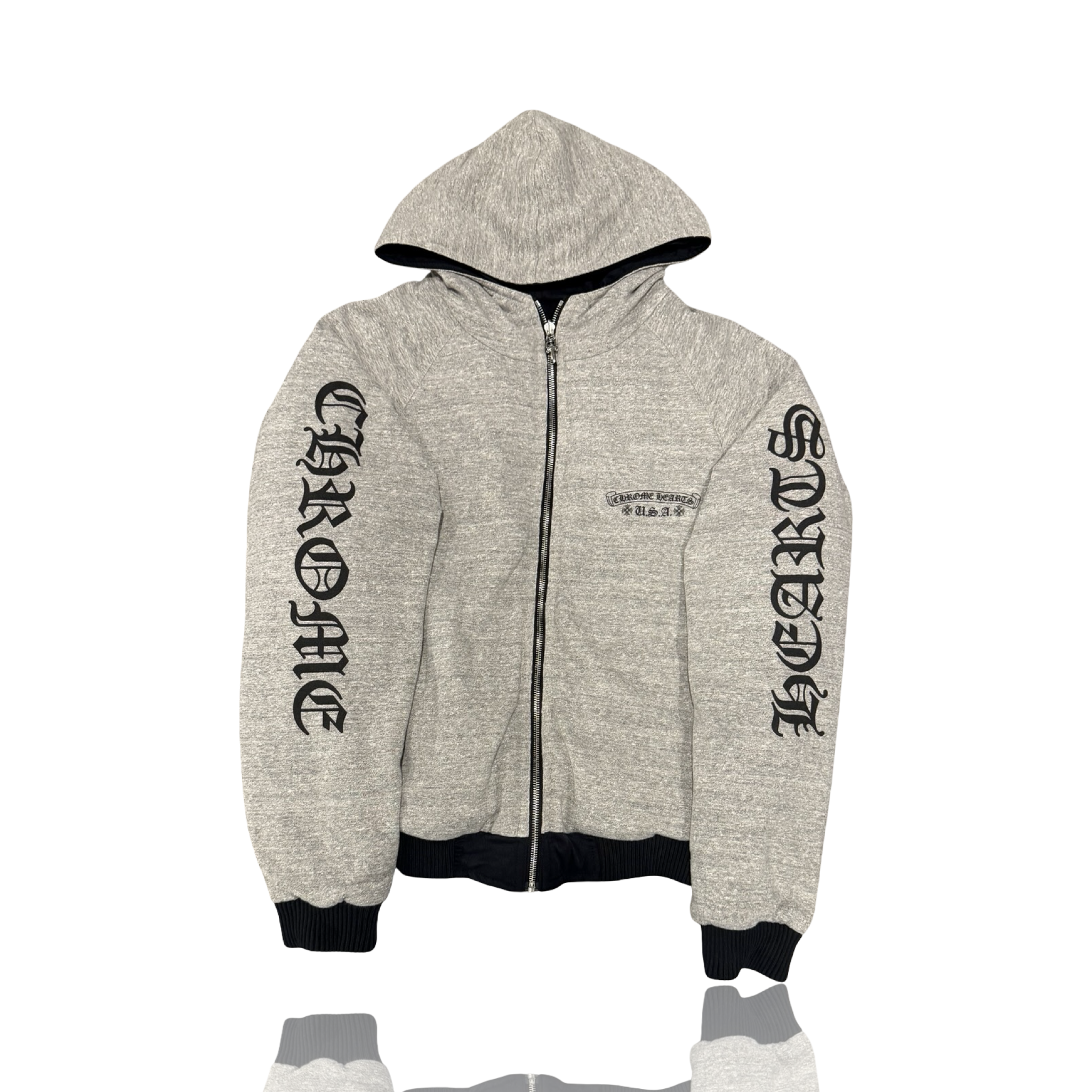 Chrome Hearts Reversible Bomber Jacket Black Grey