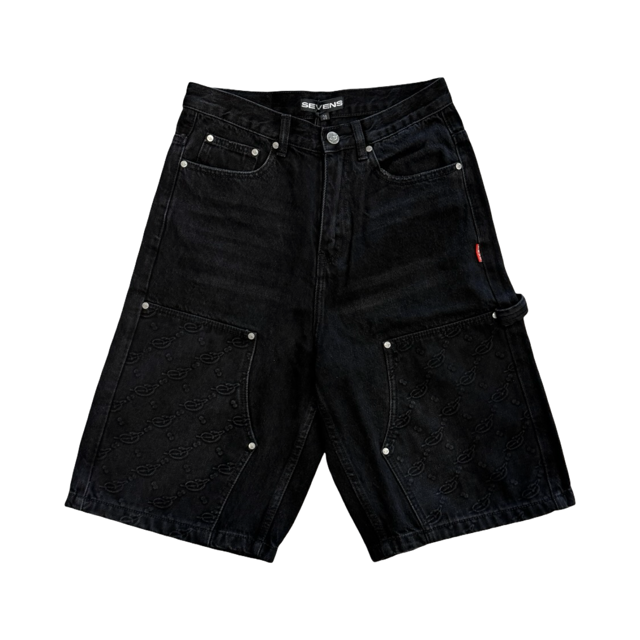 Triple Sevens Double Knee Monogram Shorts Black