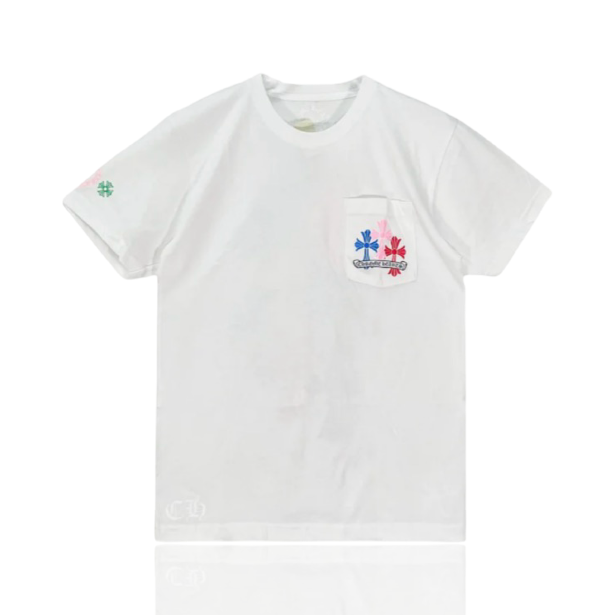 Chrome Hearts Multicolor Cemetery Cross Tee White