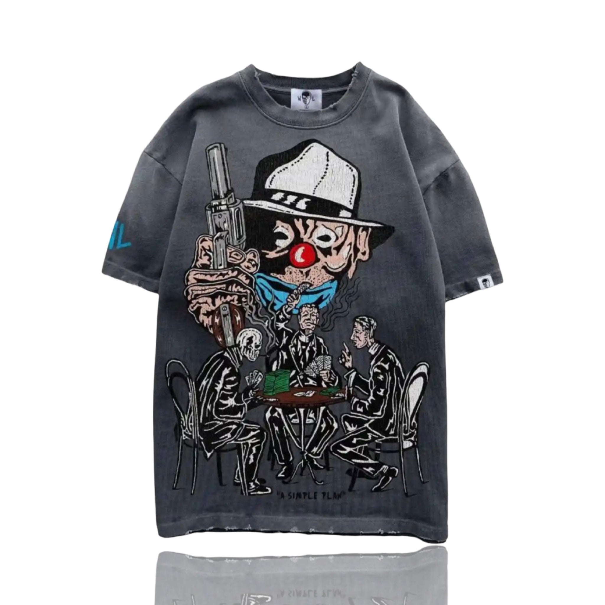 Warren Lotas Clown Poker T-Shirt Faded Black