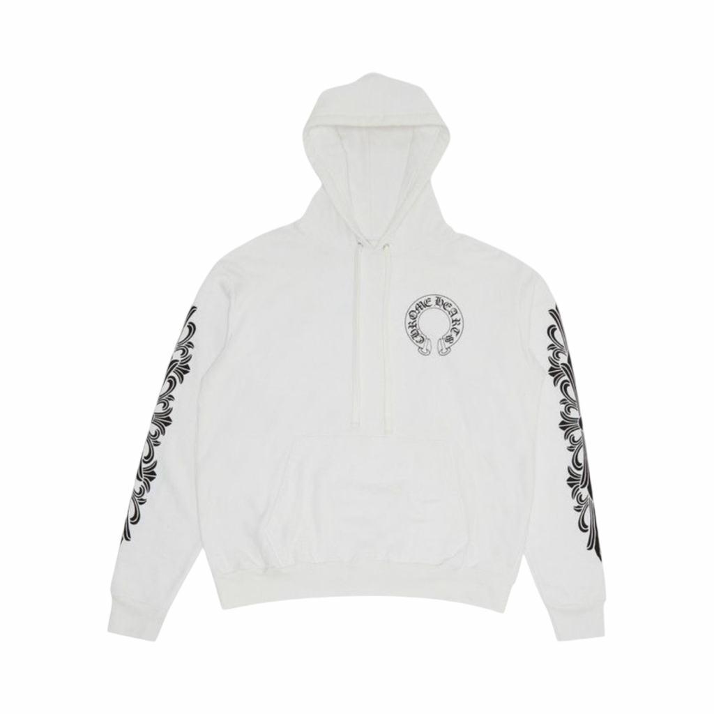 Chrome Hearts Floral Horseshoe Logo Hoodie White