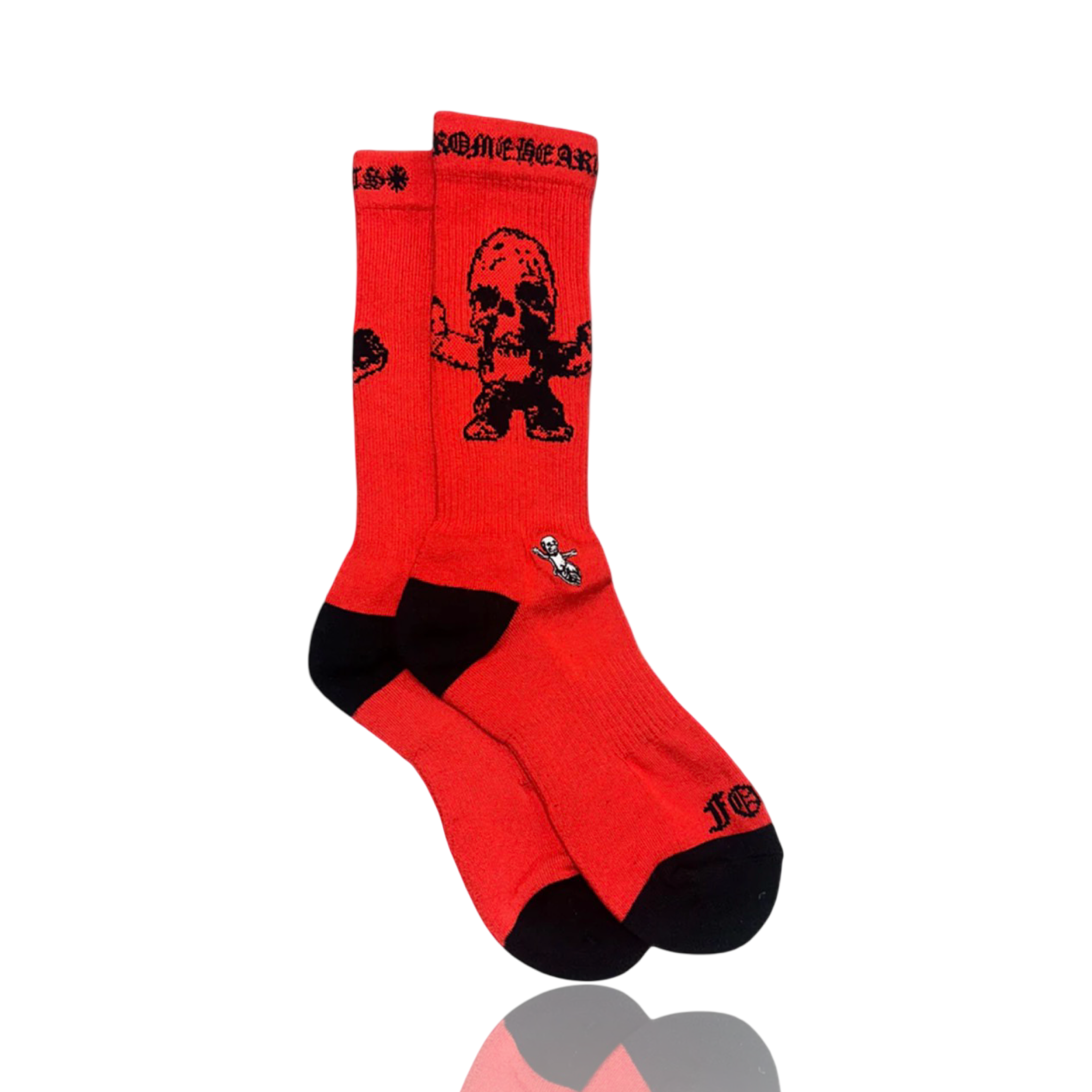 Chrome Hearts Neon Red Foti Socks