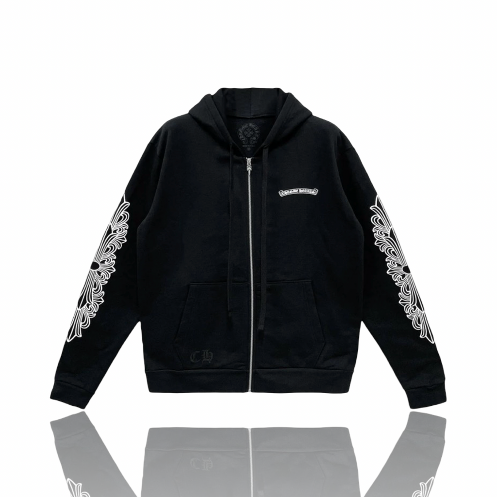 Chrome Hearts Black Aspen Horseshoe Thermal Zip Up