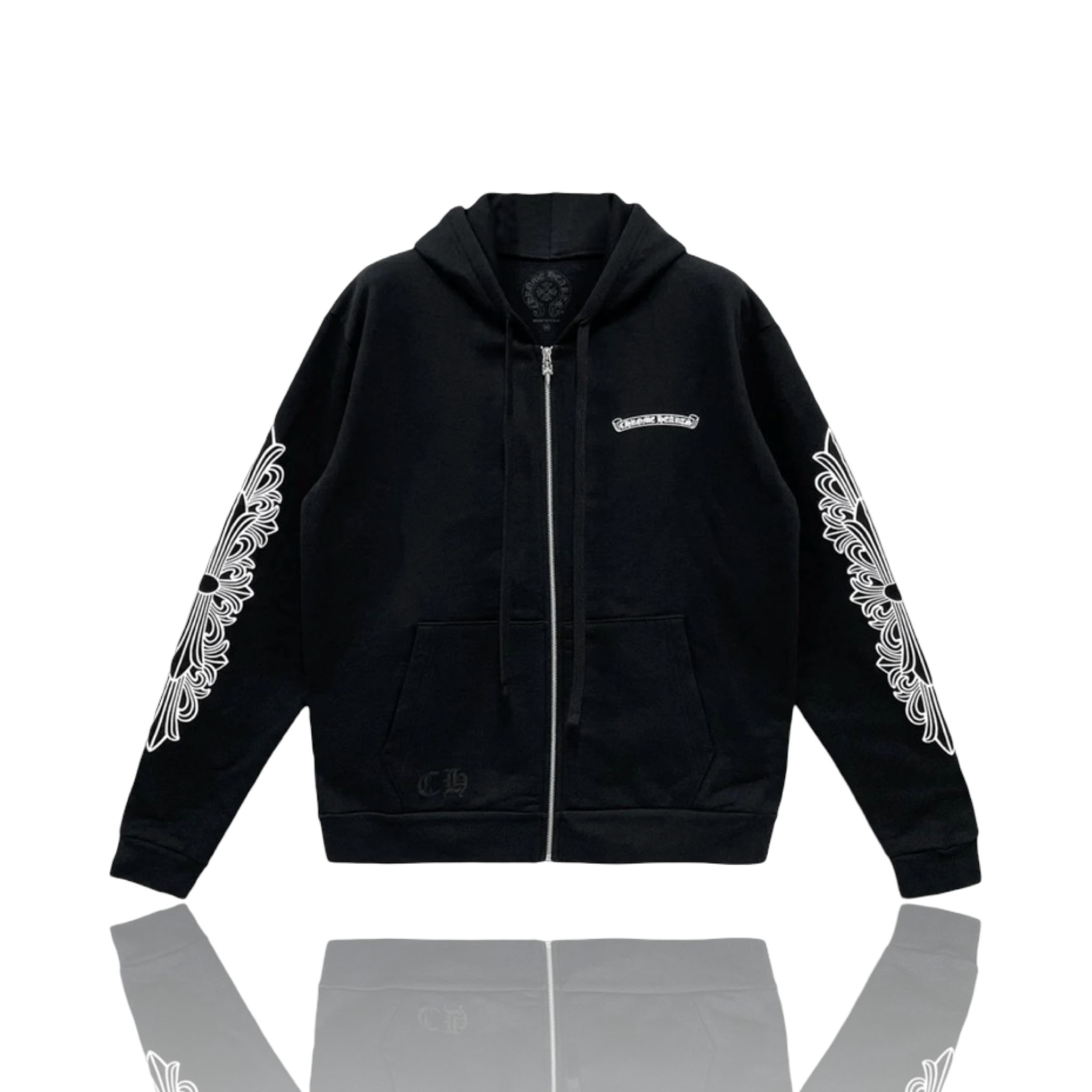 Chrome Hearts Black Aspen Horseshoe Thermal Zip Up