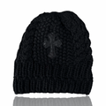Chrome Hearts Black Cross Patch Cashmere Beanie