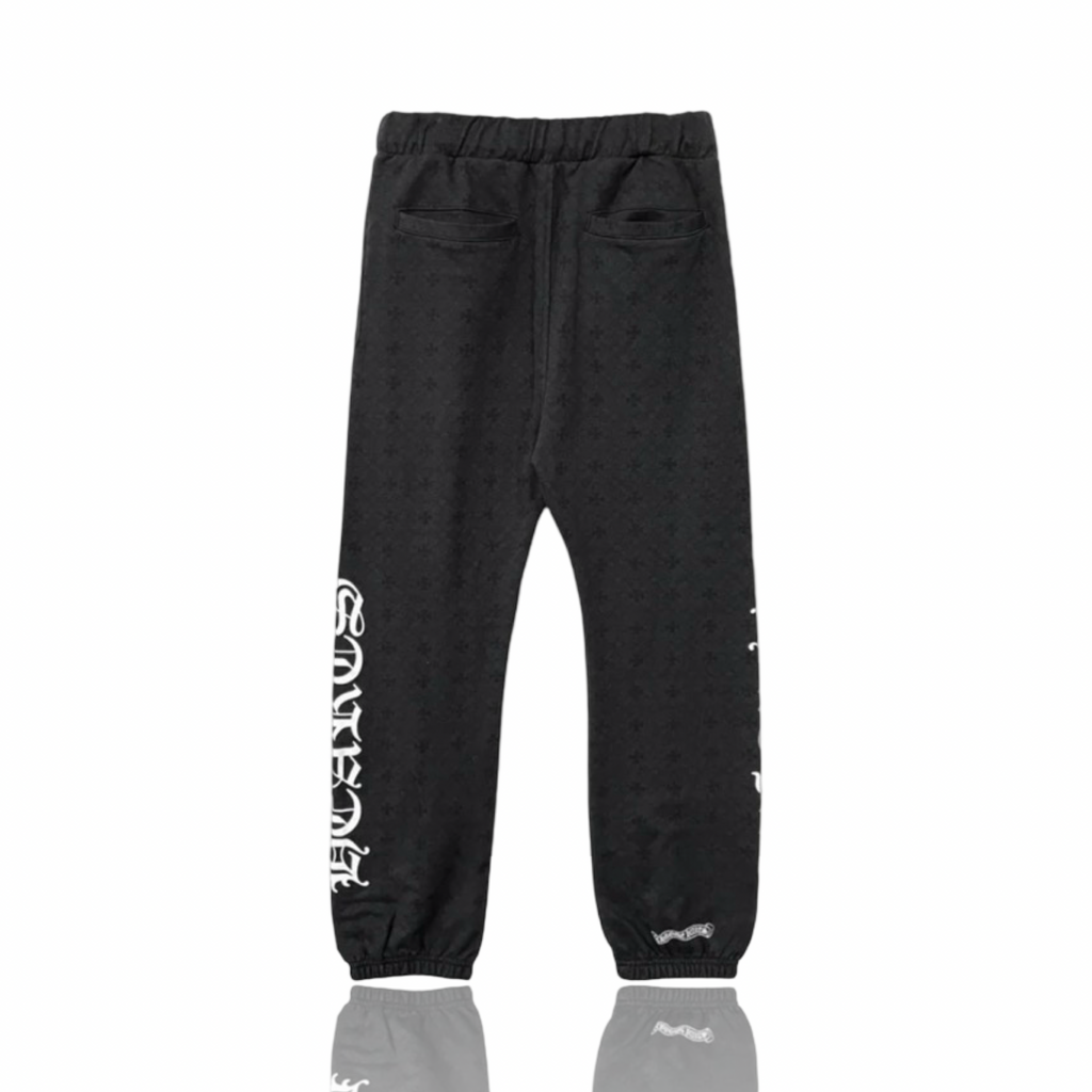 Chrome Hearts Pattern Cross Script Logo Pants Black