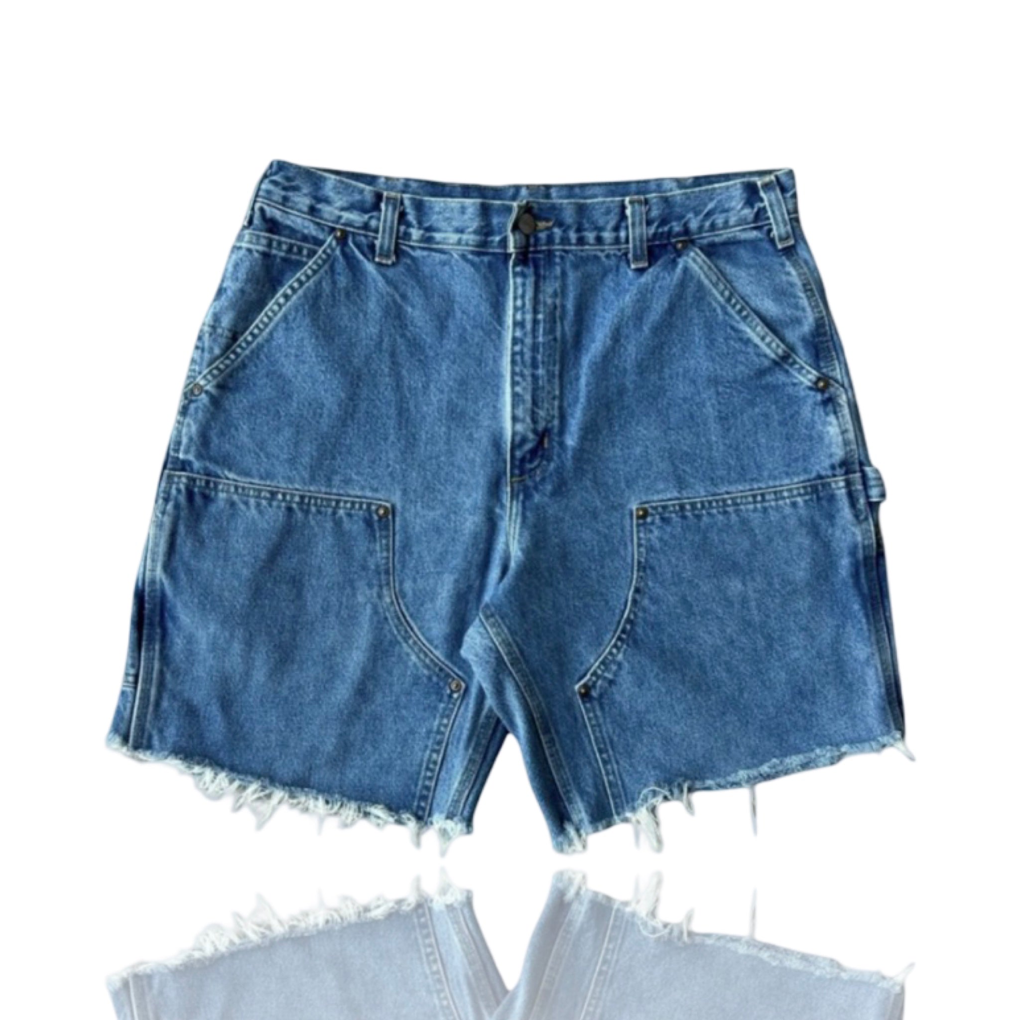 Carhartt Denim Blue Jean Double Knee WorkWear Shorts #2